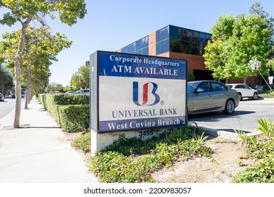 West Covina, CA, USA - July 7, 2022: Universal Bank Corporate Headquarters Is Shown In West Covina, CA, USA.