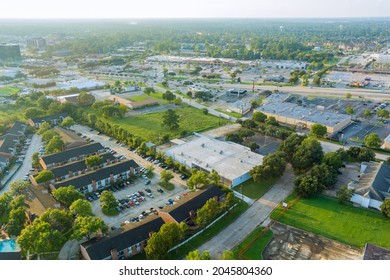 West Of Downtown Suburb Of Houston , Texas In The Distance At Sunset