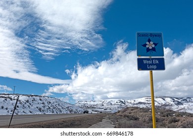 West Elk Loop Scenic Byway Sign In Colorado Rockies