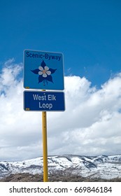 West Elk Loop Scenic Byway Sign In Colorado Rockies