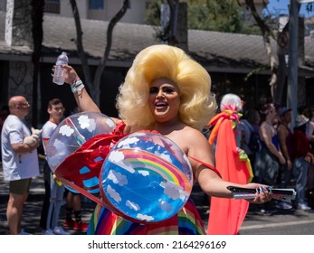 West Hollywood, CA - June 5, 2022: Drag Performer At Pride Parade