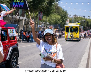 West Hollywood, CA - June 5, 2022: Supporter At Pride Parade