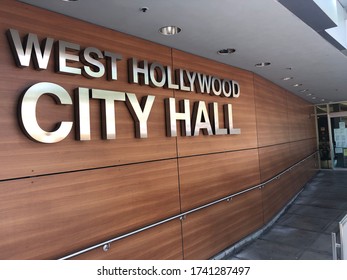 WEST HOLLYWOOD, CA / USA - May 9, 2020: West Hollywood City Hall Building.