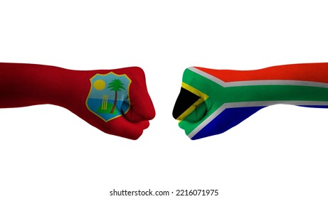 West Indies Vs South Africa Hand Flag Cricket Match