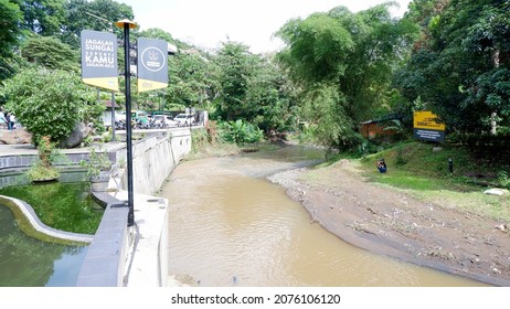 West Java, Indonesia, October 18, 2021. An Appeal Board To Preserve The River By Not Throwing Garbage In The River.