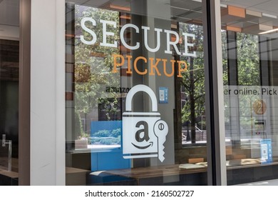 West Lafayette - Circa May 2022: Amazon Store At Purdue. A Brick And Mortar Store Customers Can Receive Products From Amazon.com.