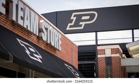 West Lafayette, Indiana - May 30, 2022: Purdue University Logo At Sports Stadium