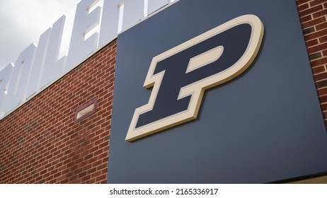 West Lafayette, Indiana - May 30, 2022: Purdue University Logo At College Campus