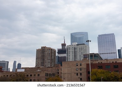 West Loop Chicago Skyline Scene On A Cloudy Day