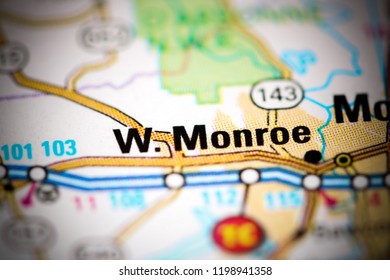 West Monroe. Louisiana. USA On A Map