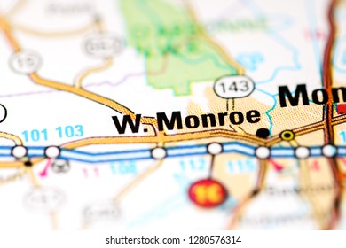 West Monroe. Louisiana. USA On A Map