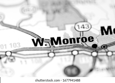 West Monroe. Louisiana. USA On A Map