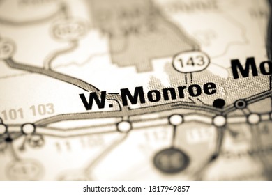 West Monroe. Louisiana. USA On A Map