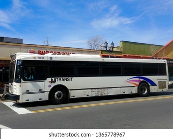 West New York, NJ - March 24 2019: A NJ Transit Bus On Bergenline Avenue