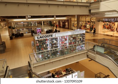 WEST NYACK, NEW YORK/USA - March 1, 2019: Interior Of The Palisades Center (Lacost) At 1000 Palisades Center Drive. Editorial Use Only. 