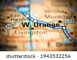 West Orange. New Jersey. USA on a geography map