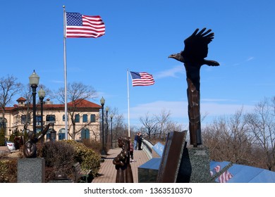 West Orange, NJ - March 23 2019: The Essex County 9/11 Memorial At Eagle Rock Reservation