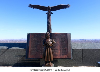 West Orange, NJ - March 23 2019: The Essex County 9/11 Memorial At Eagle Rock Reservation