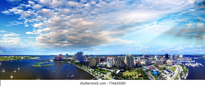 West Palm Beach, Aerial View On A Sunny Day.