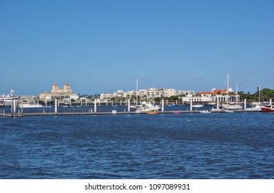 WEST PALM BEACH, FL -3 MAR 2018- View Of Buildings On The Lake Worth Lagoon In West Palm Beach, Florida, United States.