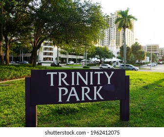 WEST PALM BEACH, FLORIDA - APRIL 22, 2021: Trinity Park In West Palm Beach, Florida