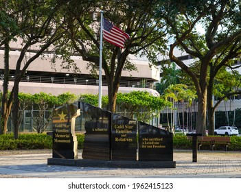 WEST PALM BEACH, FLORIDA - APRIL 22, 2021: Gold Star Families Memorial Monument At Trinity Park In West Palm Beach, Florida