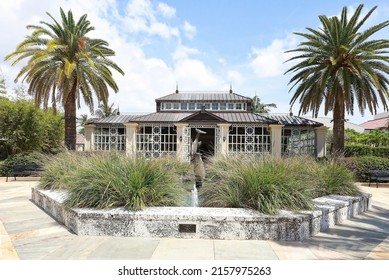 WEST PALM BEACH, FLORIDA, USA:  The Esther B. O'Keeffe Building in the Society of the Four Arts Garden, a public garden for all to visit, as seen on April 27, 2022.