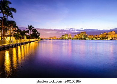West Palm Beach Florida, USA cityscape on the Intracoastal Waterway.