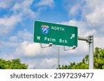 West Palm Beach interstate sign, Florida.