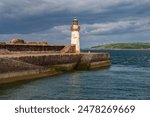 The West Pier Lighthouse in Whitehaven, Cumbria, England, UK