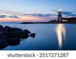 West Point Lighthouse Museum blue hour