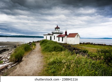West Point Lighthouse, Seattle, Washington. The lighthouse was added to the National Register of Historic Places in 1977. It became automated in 1985, the last station in Washington to do so.