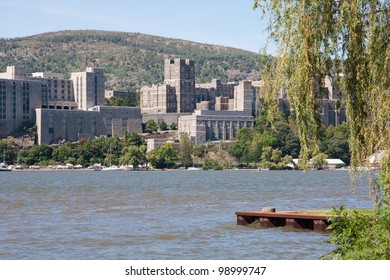 West Point Military Academy From Across The Hudson River.