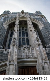 West Point, New York - August 31, 2019: West Point Military Academy Cadet Chapel Is An Example Of Gothic Revival Architecture