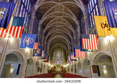 West Point, New York - September 26, 2015: West Point Cadet Chapel At The US Military Academy. The Cadet Chapel At The United States Military Academy Is A Place Of Protestant Denomination Worship.