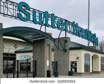 West Sacramento, CA - January 19, 2020: Closeup Of Sutter Health Park, Home Of The River Cats Baseball Team. 