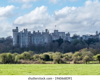 West Sussex Countryside With Arundel Castle In The Background