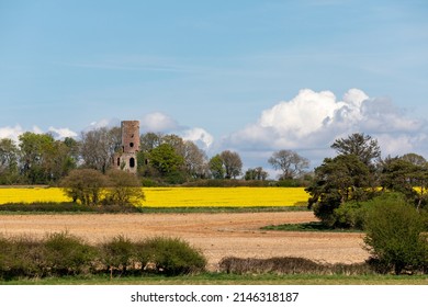 West Sussex Countryside With Racton Ruin.