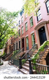 West Village In New York Manhattan Building Facades USA NYC