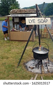 West Virginia Arts And Crafts Fair, Making Lye Soap, Ripley, West Virginia, USA, July 3, 2005