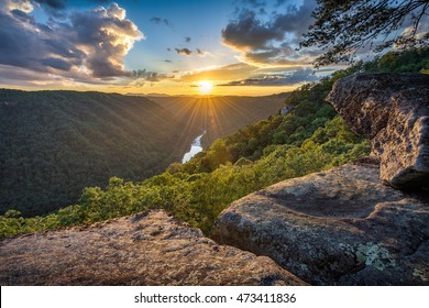West Virginia, Beauty Mountain, scenic sunset - Shutterstock ID 473411836