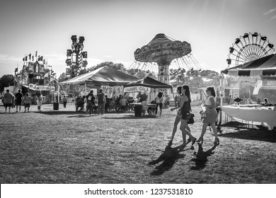 WEST WINDSOR, NEW JERSEY - September 23 - A Black And White Look At The Italian American Festival On September 23, 2017 In West Windsor NJ.