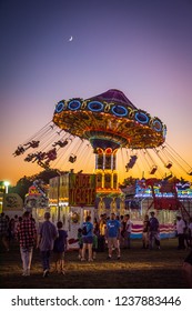 WEST WINDSOR, NEW JERSEY - September 23 - Amusement Park Rides And Plenty Of People Attended The 18th Annual Mercer County Italian American Festival On September 23, 2017 In West Windsor NJ.