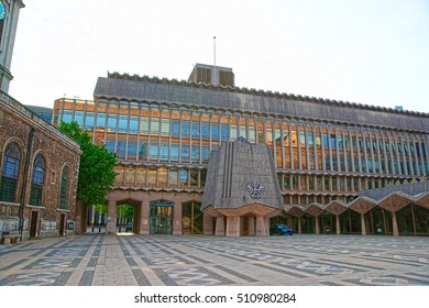 West Wing Of Guildhall In The City Of London In England.