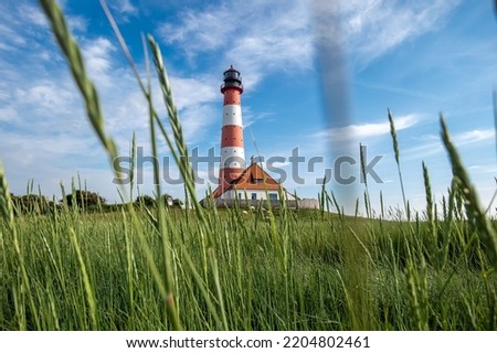 Westerheversand lighthouse on the Eiderstedt peninsula in Schleswig-Holstein