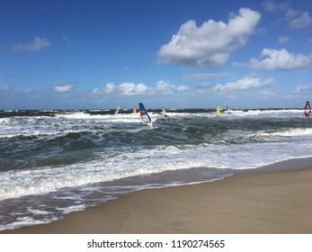 Westerland, Sylt, Germany - September 28, 2018: Windsurf World Cup In Beautiful Weather.