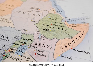 Western Africa Map (Geographical View Altered On Colors/perspective And Focus On The Edge. Names Can Be Partial Or Incomplete)