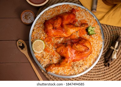 Western Arabic Food , Yemeni Food. Chicken With Rice.