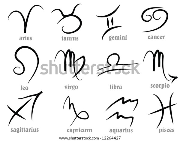 Western Astrological Signs Zodiac Rasterized Version Stock Photo (Edit ...