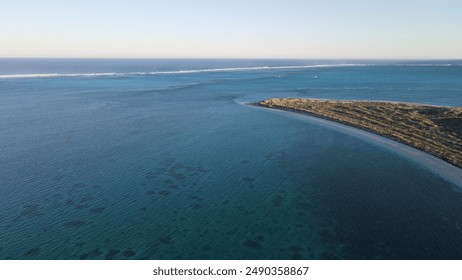 Western Australia shown during a road trip through drone footage with a DJI Mavic Air 2. The aerial image depicts the beauty of the sea dessert coast in Ningaloo Reef between Exmouth and Coral Bay.